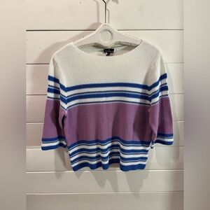 💜 MARBLE Striped Knit Sweater – Size L